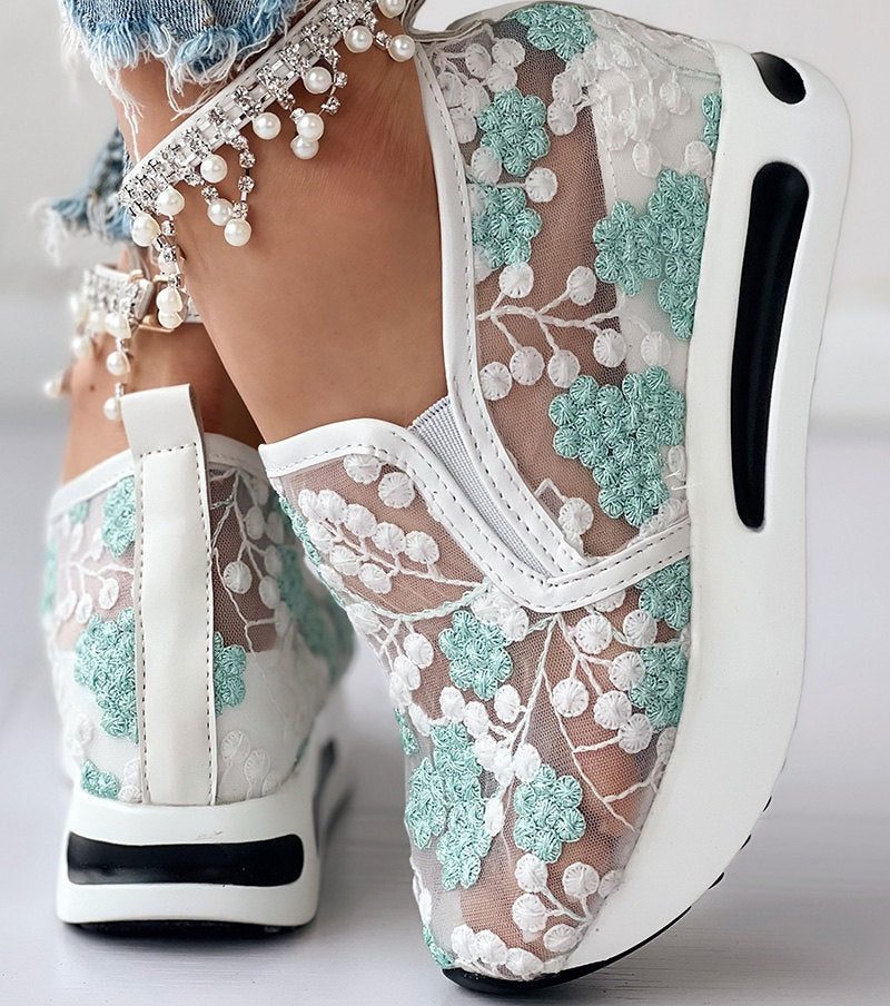 Floral - Platform Sneakers