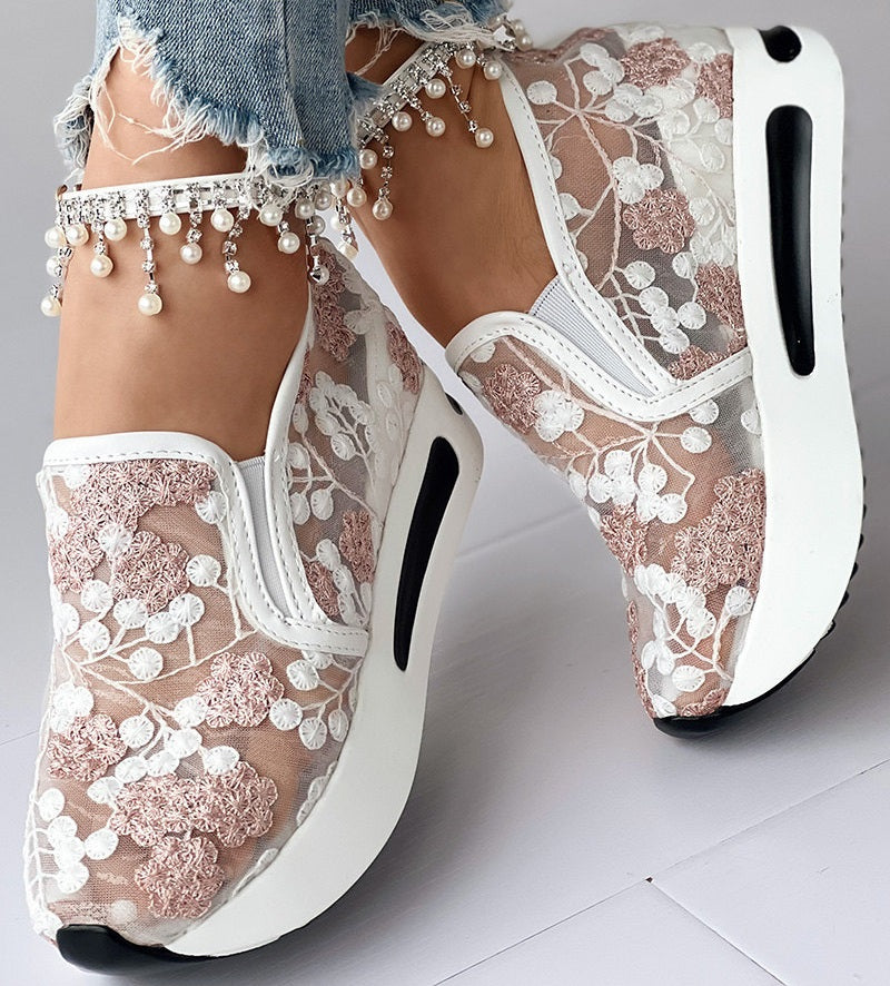 Floral - Platform Sneakers